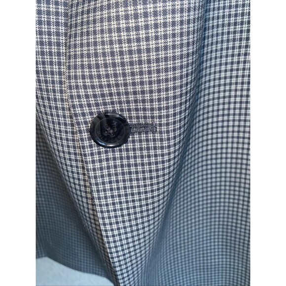 Tommy Hilfiger men sport Blazer jacket 100% worsted wool gingham gray 50R Plaid - Picture 5 of 16
